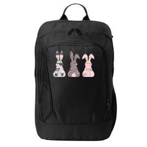 Cute Easter Bunnies Rose Stripe Leopard Patterns City Backpack