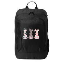 Cute Easter Bunnies Rose Stripe Leopard Patterns City Backpack