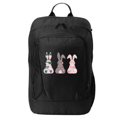 Cute Easter Bunnies Rose Stripe Leopard Patterns City Backpack