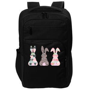 Cute Easter Bunnies Rose Stripe Leopard Patterns Impact Tech Backpack