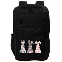 Cute Easter Bunnies Rose Stripe Leopard Patterns Impact Tech Backpack