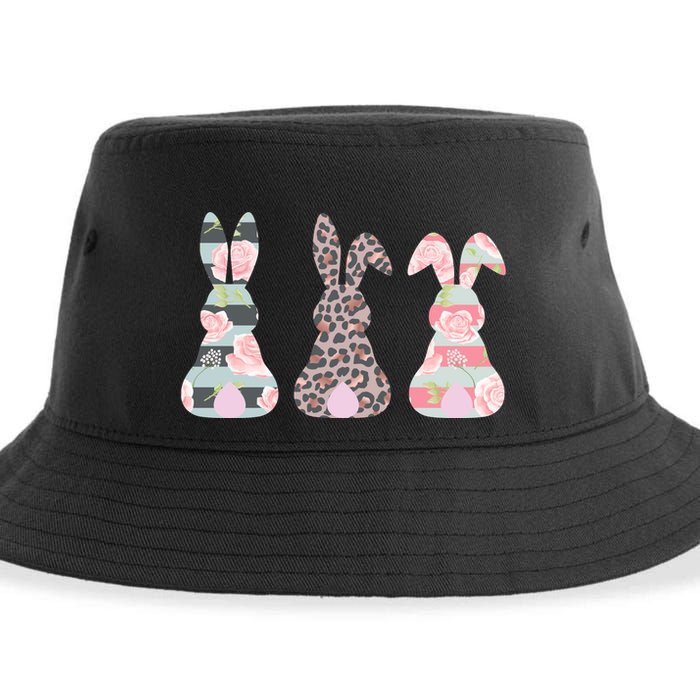 Cute Easter Bunnies Rose Stripe Leopard Patterns Sustainable Bucket Hat