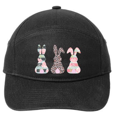Cute Easter Bunnies Rose Stripe Leopard Patterns 7-Panel Snapback Hat