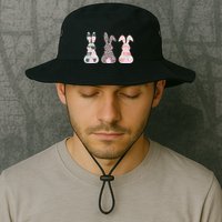 Cute Easter Bunnies Rose Stripe Leopard Patterns Bucket Hat