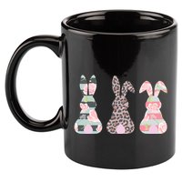 Cute Easter Bunnies Rose Stripe Leopard Patterns 11oz C Handle Ceramic Mug