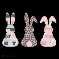 Cute Easter Bunnies Rose Stripe Leopard Patterns Flatbill Hat