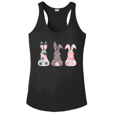 Cute Easter Bunnies Rose Stripe Leopard Patterns Ladies PosiCharge Competitor Racerback Tank