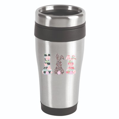 Cute Easter Bunnies Rose Stripe Leopard Patterns 16oz Travel Tumbler