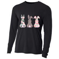 Cute Easter Bunnies Rose Stripe Leopard Patterns Cooling Performance Long Sleeve Crew