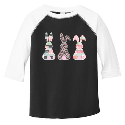 Cute Easter Bunnies Rose Stripe Leopard Patterns Toddler Fine Jersey T-Shirt