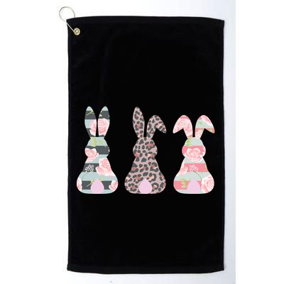 Cute Easter Bunnies Rose Stripe Leopard Patterns Golf Towel