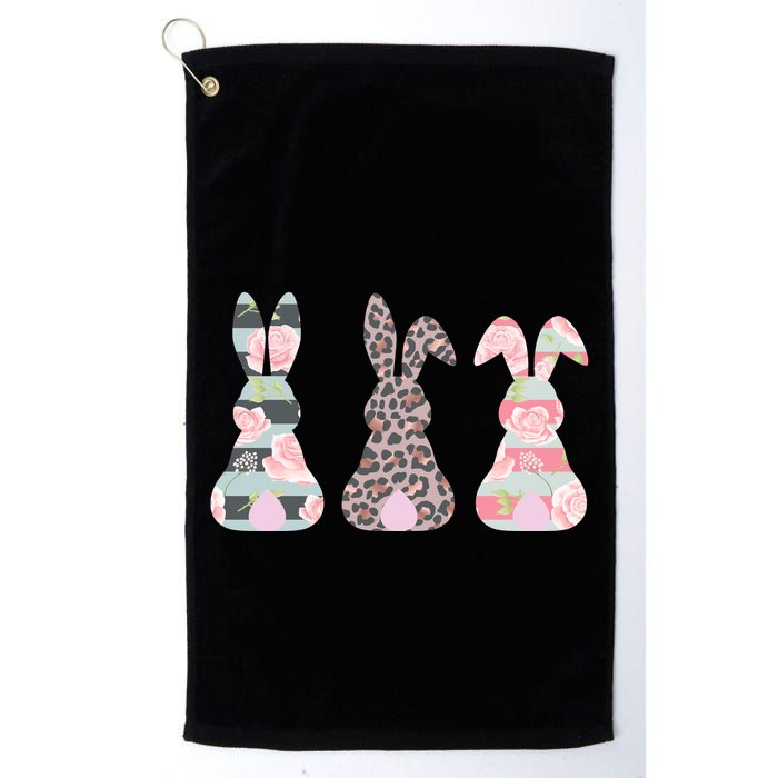 Cute Easter Bunnies Rose Stripe Leopard Patterns Golf Towel