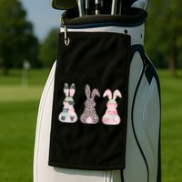 Cute Easter Bunnies Rose Stripe Leopard Patterns Golf Towel