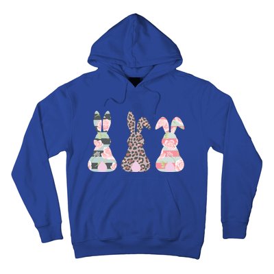 Cute Easter Bunnies Rose Stripe Leopard Patterns Hoodie