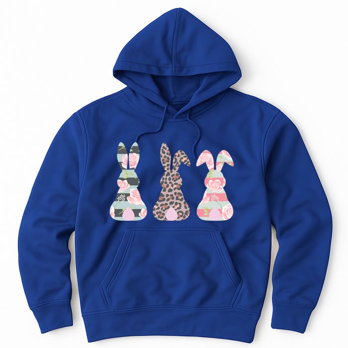 Cute Easter Bunnies Rose Stripe Leopard Patterns Hoodie