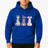 Cute Easter Bunnies Rose Stripe Leopard Patterns Hoodie