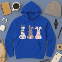 Cute Easter Bunnies Rose Stripe Leopard Patterns Hoodie