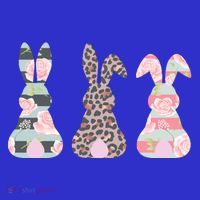 Cute Easter Bunnies Rose Stripe Leopard Patterns Apron