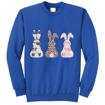 Cute Easter Bunnies Rose Stripe Leopard Patterns Sweatshirt