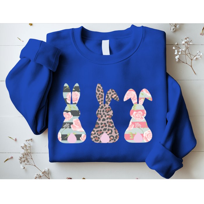 Cute Easter Bunnies Rose Stripe Leopard Patterns Sweatshirt