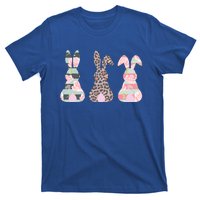 Cute Easter Bunnies Rose Stripe Leopard Patterns T-Shirt