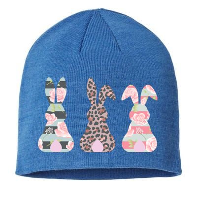 Cute Easter Bunnies Rose Stripe Leopard Patterns Sustainable Beanie