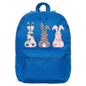 Cute Easter Bunnies Rose Stripe Leopard Patterns 16 in Basic Backpack