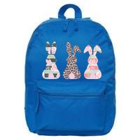 Cute Easter Bunnies Rose Stripe Leopard Patterns 16 in Basic Backpack