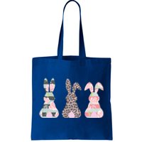 Cute Easter Bunnies Rose Stripe Leopard Patterns Tote Bag