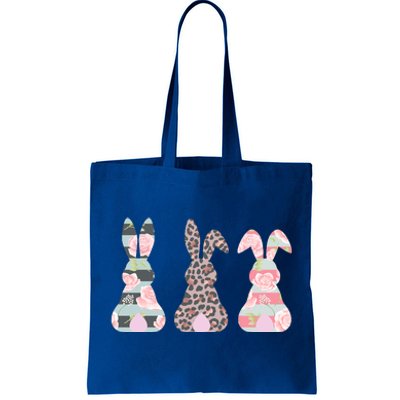 Cute Easter Bunnies Rose Stripe Leopard Patterns Tote Bag