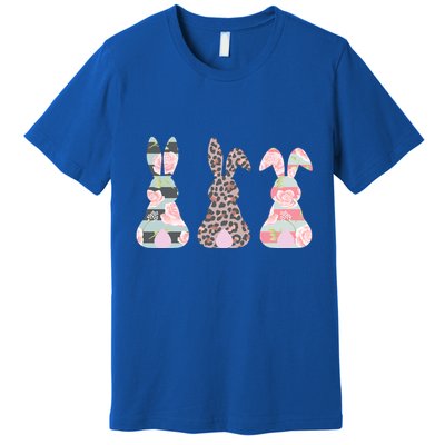 Cute Easter Bunnies Rose Stripe Leopard Patterns Premium T-Shirt