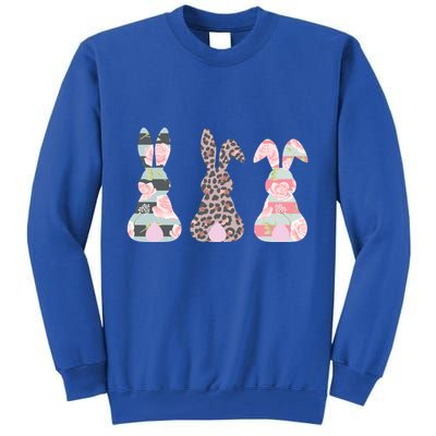 Cute Easter Bunnies Rose Stripe Leopard Patterns Tall Sweatshirt