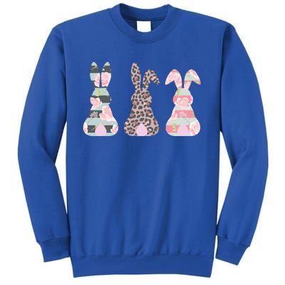 Cute Easter Bunnies Rose Stripe Leopard Patterns Tall Sweatshirt