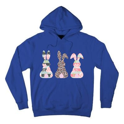 Cute Easter Bunnies Rose Stripe Leopard Patterns Tall Hoodie