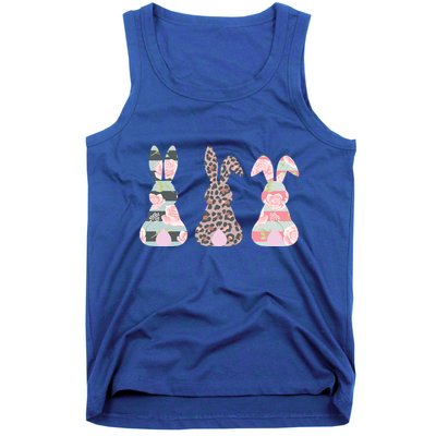 Cute Easter Bunnies Rose Stripe Leopard Patterns Tank Top