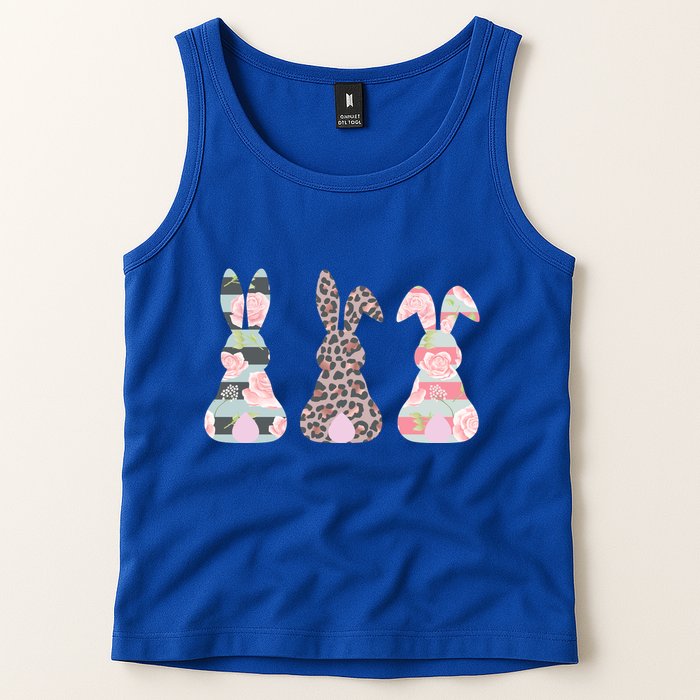 Cute Easter Bunnies Rose Stripe Leopard Patterns Tank Top