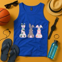 Cute Easter Bunnies Rose Stripe Leopard Patterns Tank Top