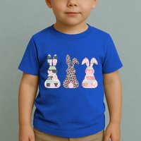 Cute Easter Bunnies Rose Stripe Leopard Patterns Toddler T-Shirt
