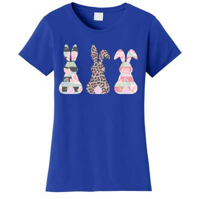 Cute Easter Bunnies Rose Stripe Leopard Patterns Women's T-Shirt