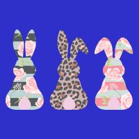 Cute Easter Bunnies Rose Stripe Leopard Patterns Women's V-Neck T-Shirt