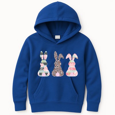 Cute Easter Bunnies Rose Stripe Leopard Patterns Kids Hoodie