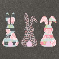 Cute Easter Bunnies Rose Stripe Leopard Patterns Cotton Canvas Backpack