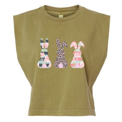 Cute Easter Bunnies Rose Stripe Leopard Patterns Garment-Dyed Women's Muscle Tee