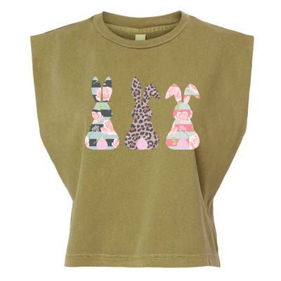 Cute Easter Bunnies Rose Stripe Leopard Patterns Garment-Dyed Women's Muscle Tee