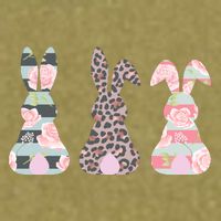 Cute Easter Bunnies Rose Stripe Leopard Patterns Garment-Dyed Women's Muscle Tee