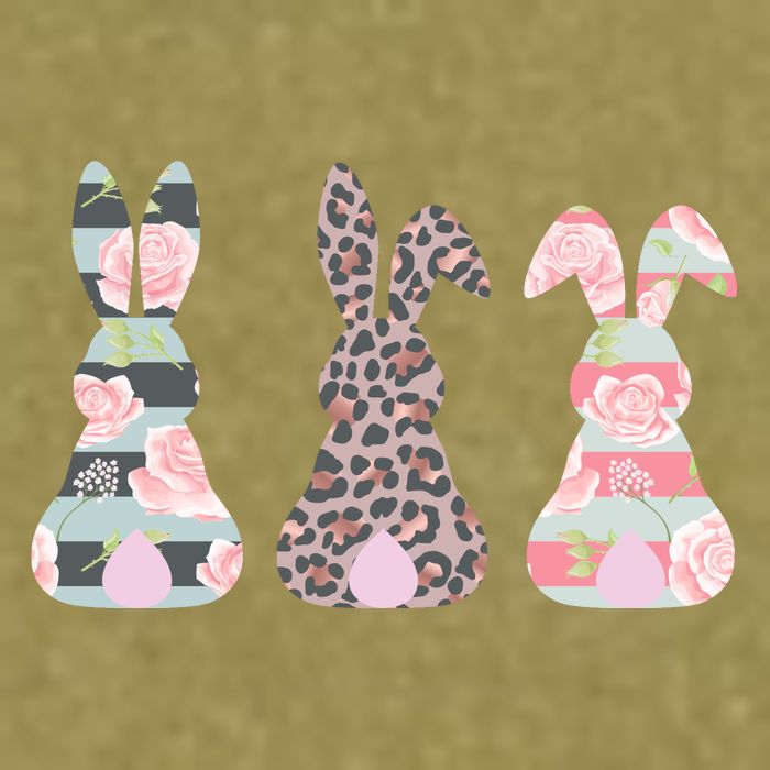 Cute Easter Bunnies Rose Stripe Leopard Patterns Garment-Dyed Women's Muscle Tee