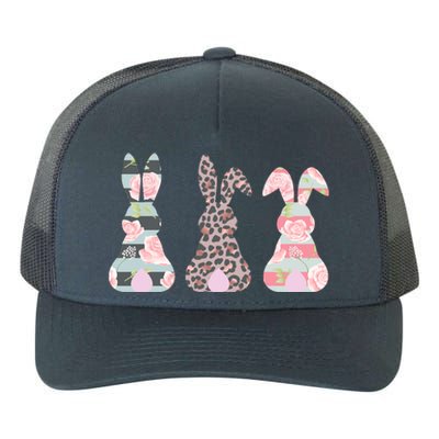 Cute Easter Bunnies Rose Stripe Leopard Patterns Yupoong Adult 5-Panel Trucker Hat