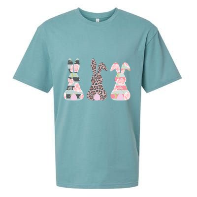Cute Easter Bunnies Rose Stripe Leopard Patterns Sueded Cloud Jersey T-Shirt