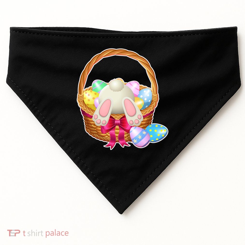 Cute Easter Bunny Basket USA-Made Doggie Bandana