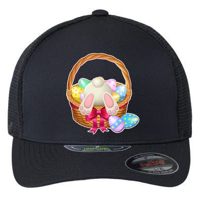 Cute Easter Bunny Basket Flexfit Unipanel Trucker Cap